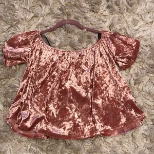 Off The Shoulder Velvet Top